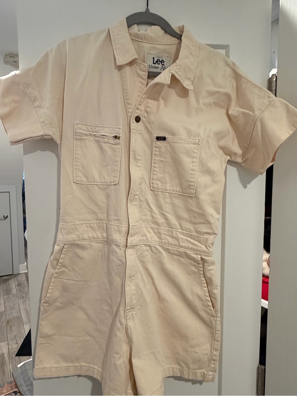 Lee Short Sleeve Beige Work Romper